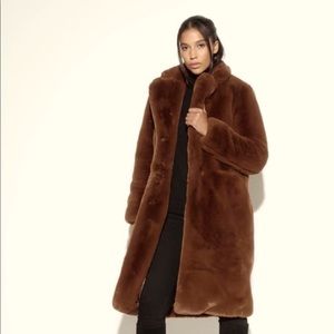 APPARIS Laure Chocolat Faux Fur Jacket